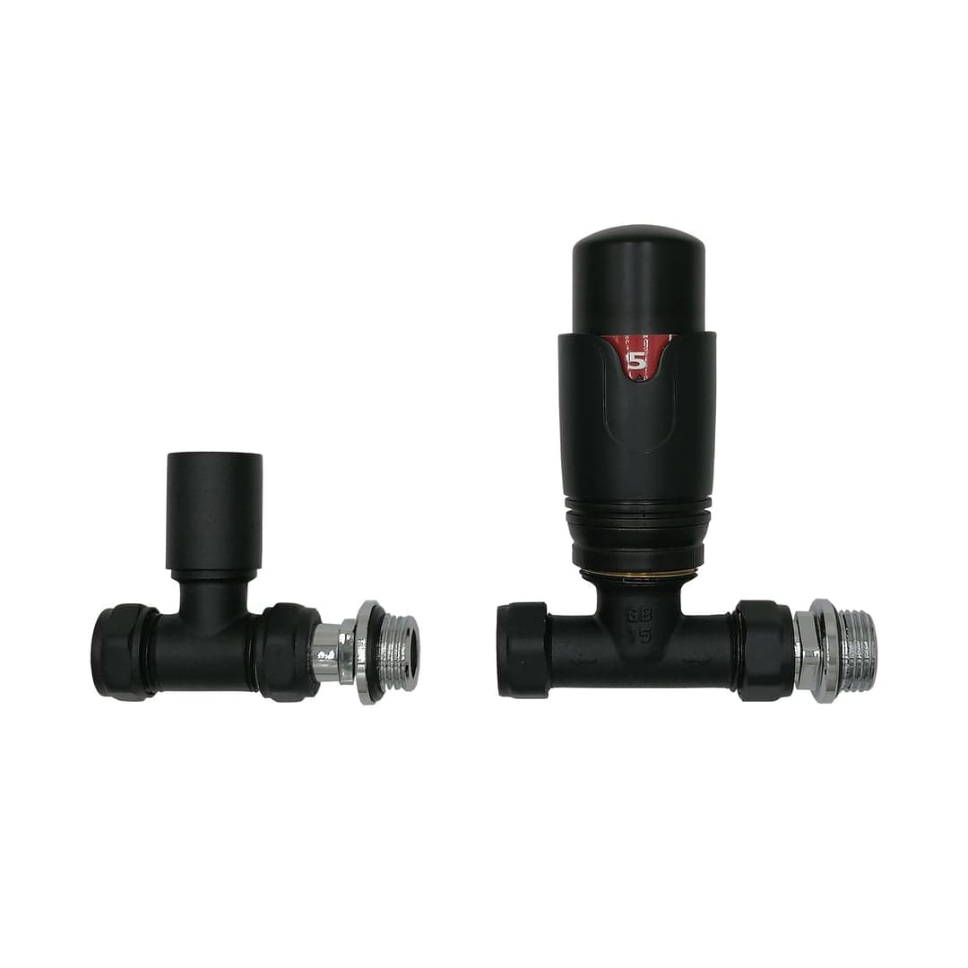 Thermostatic Radiator Valve (TRV) - Straight, Black